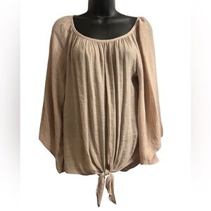 ALYX Tan Lightweight Bell Sleeve Tie Women’s Top Sz M
